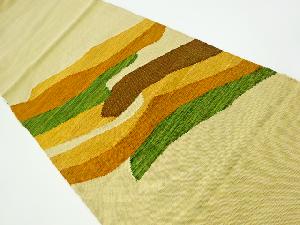 リサイクル　抽象模様織出し紬名古屋帯